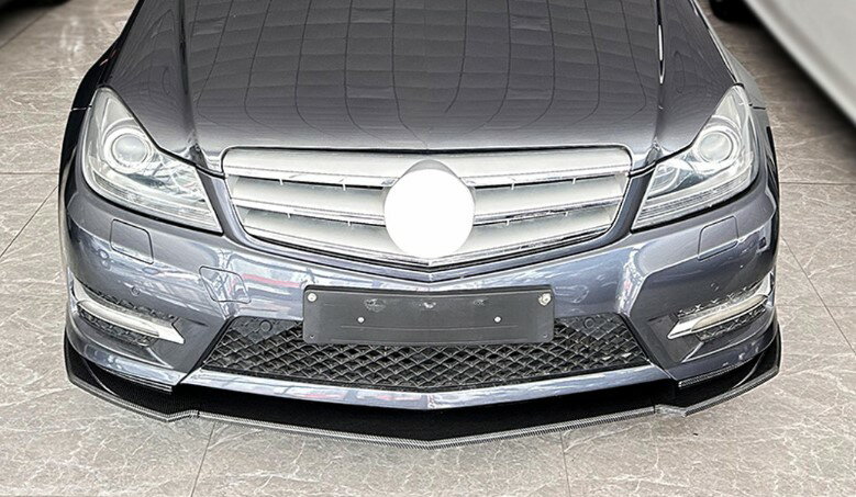 メルセデス ベンツ リアルカーボン フロントリップ スポイラー バンパー　アンダー　ガーニッシュ　カバー　W204 S204 C204 C180 C200 C250 C350 セダン　ワゴン クーペ 後期 ZST-807