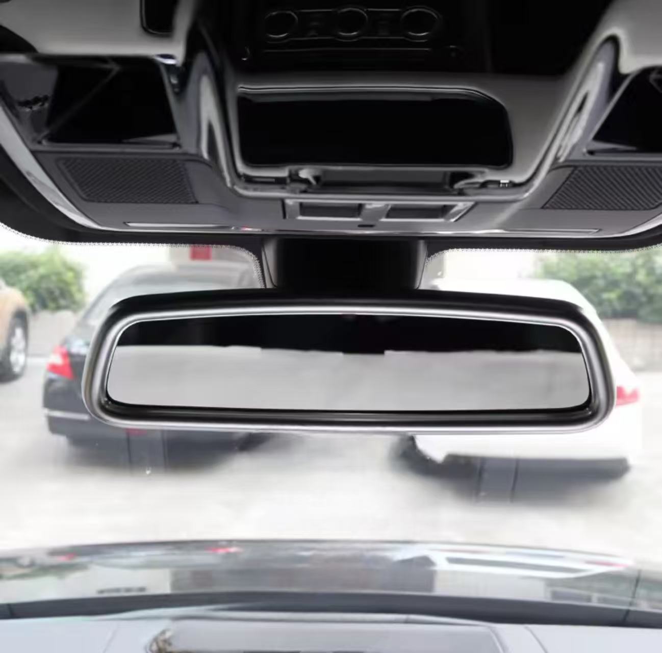 ランドローバー ディスカバリー4 ディスカバリースポーツ レンジローバーヴォーグ レンジローバー イヴォーク レンジローバースポーツ サテン シルバー ルームミラー バックミラー ミラー リング リム カバー ガーニッシュ b336