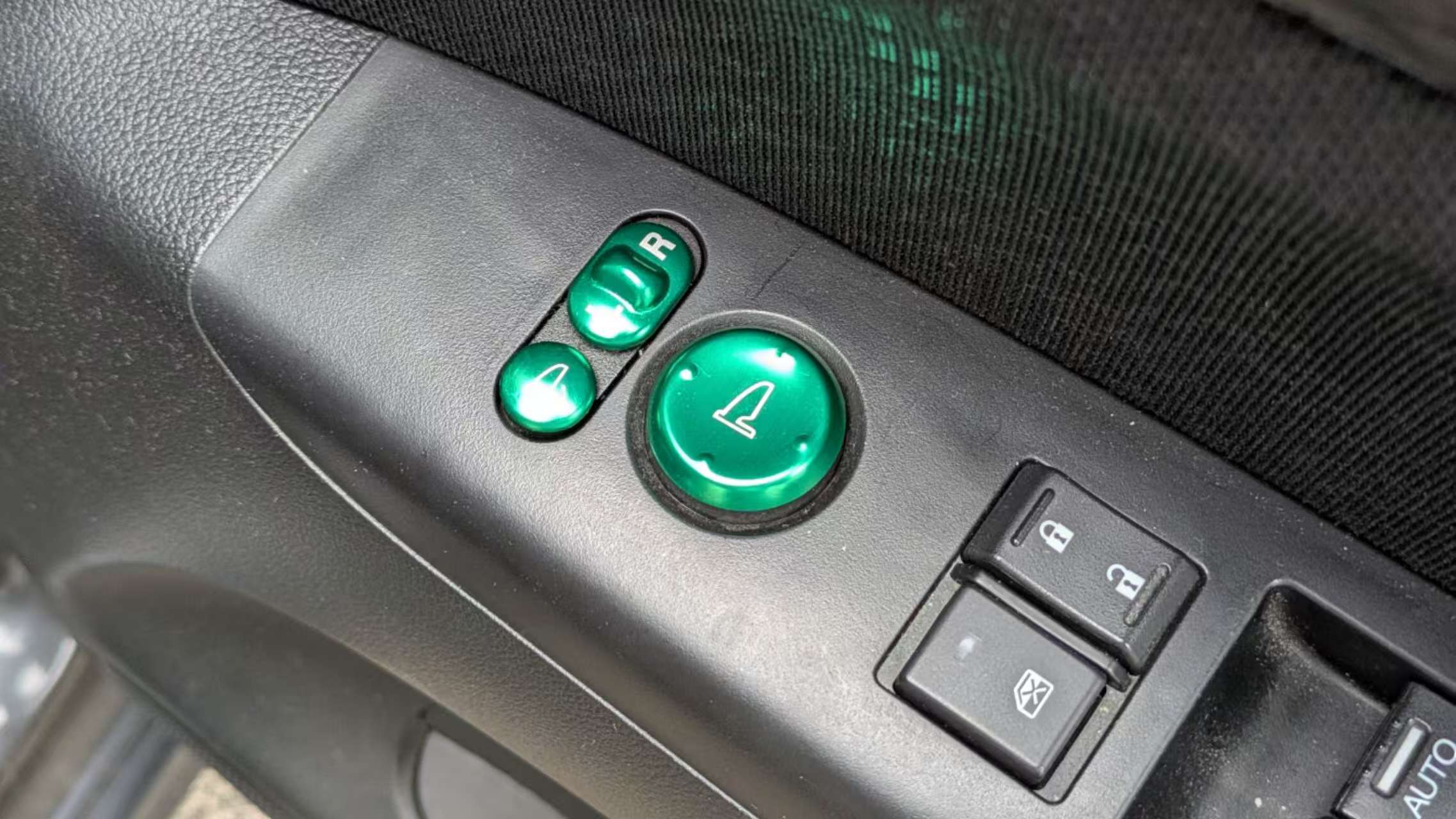 ホンダ N-WGN カスタム JH1 JH2 G Aパッケージ Lパッケージ ターボパッケージ ミラー スイッチ カバー ドアミラー サイド ミラー 調整 ボタン グリーン 緑 b13599