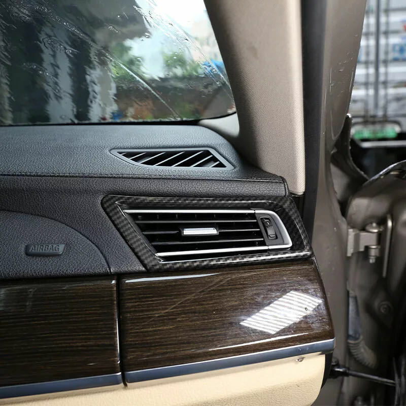 カーボン調 サイド エアコンダクト カバー BMW F01 F02 F04 740i 740Li 750i 750Li 760Li アクティブハイブリッド7 7シリーズ コンソール エアコン ダクト パネル カバー　7496　左ハンドル用