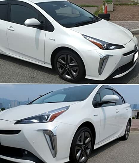 トヨタ用 プリウス 50 後期 2018年12月～ クローム メッキ フロントバンパー コーナー パネル カバー デイライト フォグ ガーニッシュ ZVW50 ZVW51 ZVW55 プリウス50　b4402