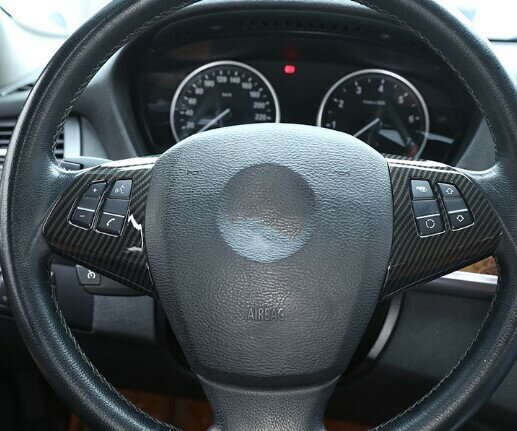 BMW X5 E70 X5M 3.0si 4.8i 30i 35d 35i 48i 50i 　カーボン調　カーボンルック　 ステアリング カバー 　スイッチ　ハンドル　パネル　　3269