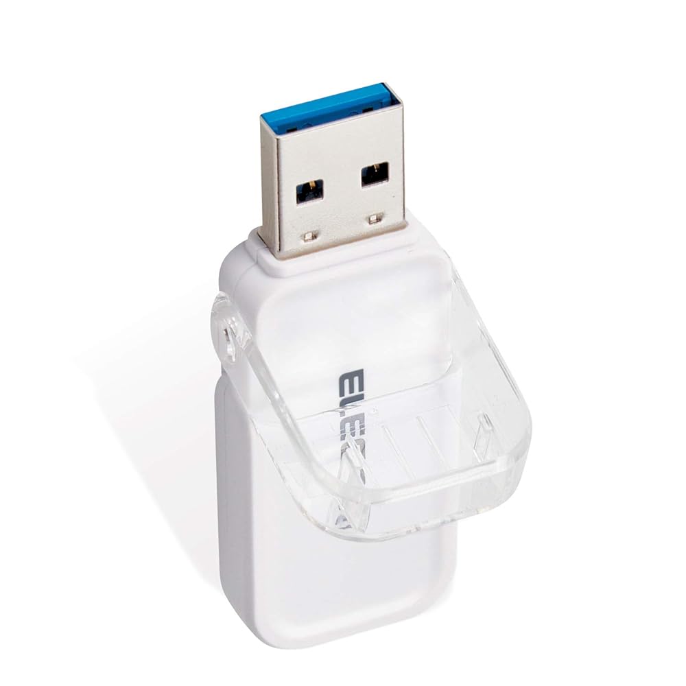 エレコム USBメモリ 64GB USB3.0 3.1 (Gen1) なくさないキャップ ホワイト MF-FCU3064GWH