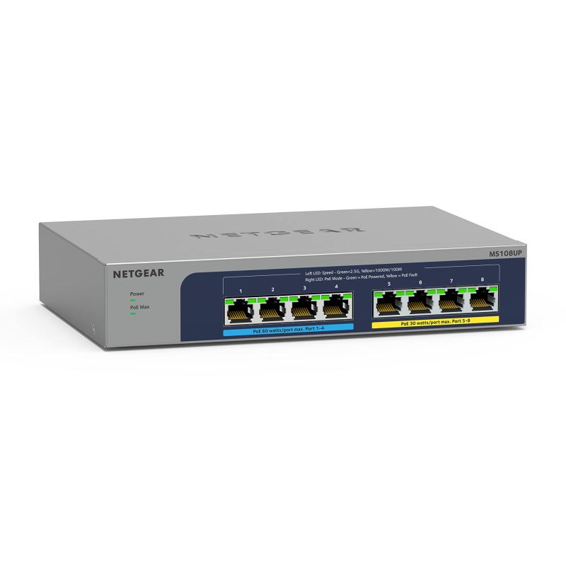 【正規品】 ネットギア NETGEAR スイッチングハブ 8ポート 2.5G PoE++/PoE+ (230W) 金属筐体 静音ファンレス リミテッドライフタイムハ..