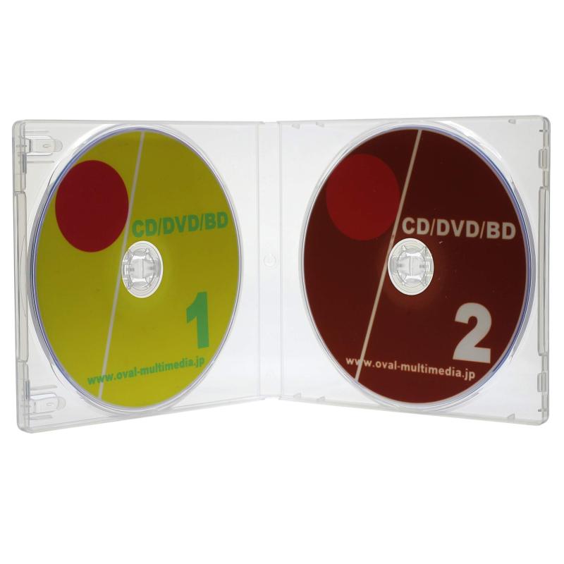 オーバルマルチメディア(OvalMultimedia) CDケース 割れにくいPP製MロックCDケース 12mm厚2枚収納CDケース クリア 1個 ブルーレイケースとしても使えます