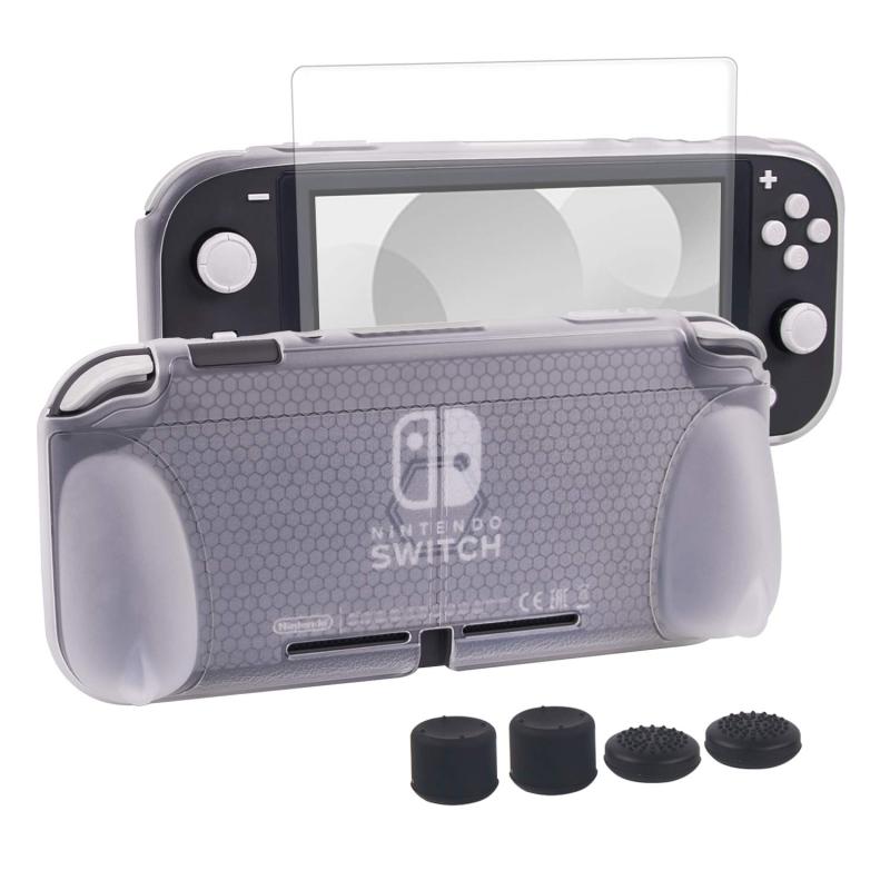 任天堂 switch liteカバー スイッチライト ケース Nintendo TPU素材 一体式 全面保護 耐衝撃 特殊ハンドル 薄型軽量 着脱簡単 防水防塵 頑丈 スタンド機能 スティックカバー4つ 液晶保護フィルム1