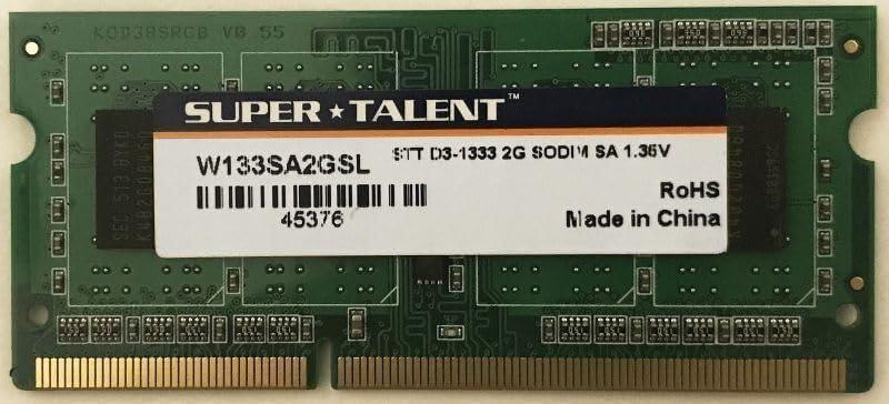 SuperTalent TX`bv ȓd DDR3L-1333 PC3L-10600 2GB m[gPCp  SO-DIMM 1.35V W133SA2GSL oNi