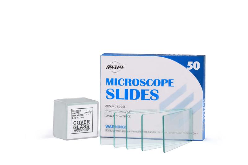 SWIFT BS50 顕微鏡 スライドグラス 理科 研究 スライドガラス50枚 カバーグラス100 枚 セット 顕微鏡 実験 (1セット)