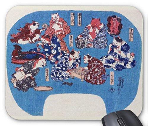歌川国芳の団扇絵『 猫身八毛意 』のマウスパッド：フォトパッド（ 浮世絵シリーズ ）