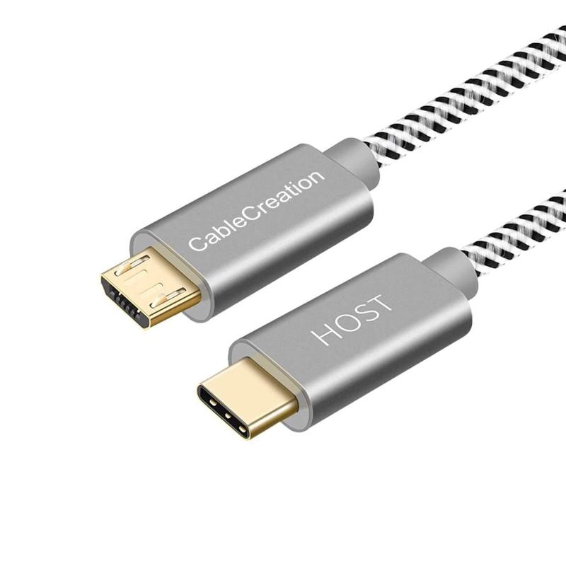 USB C to Micro USB OTGケーブル, CableCreation USB 2.0 Type C to Micro USB 充電&データ転送ケーブル 480Mbps MacBook (Pro)、Galaxy S8/S8 +/S9、Google Pixel 2 XL、LG V20&その他のAndroid デバイスに対応 スペースグレー