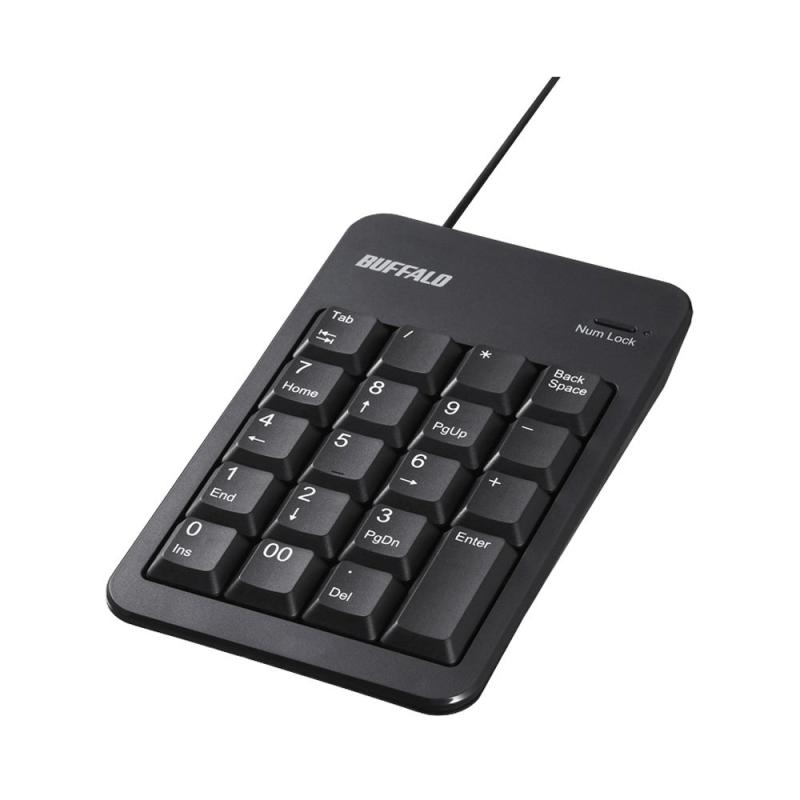 BUFFALO 有線テンキーボードTabキーUSBハブ付き BSTKH100シリーズ