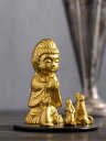 仏像 ペット ミニ観音菩薩 5.8cm（金色） ＿『動物守護・ペット供養』 高岡銅器(Pかんのん/XS)
