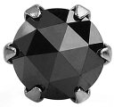 pi0469 [ブランド名：2PIECES] ピアス プラチナ ダイヤモンド ブラック ローズカット 0.25ct pt900 メンズ 片耳分1個売り（片耳）