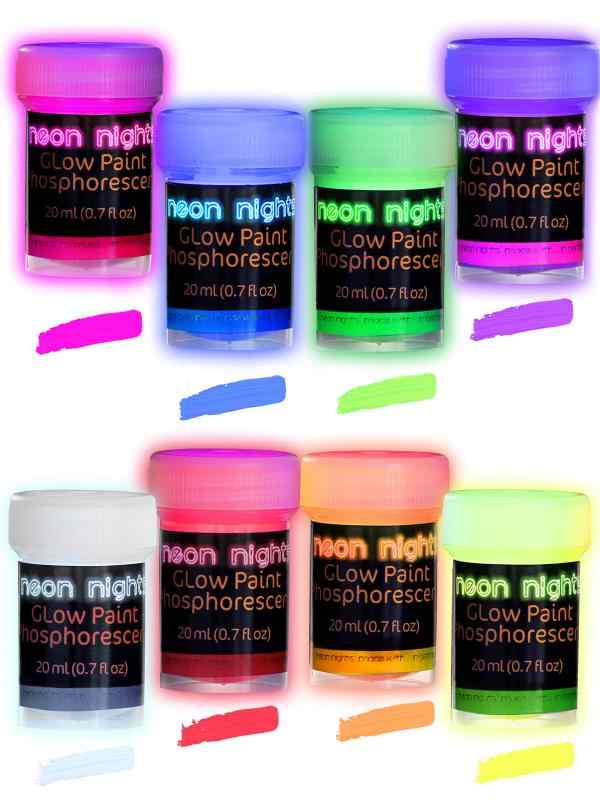 neon nights 畜光 | 発光 | 燐光 | 自己発光塗料 - 8個入り