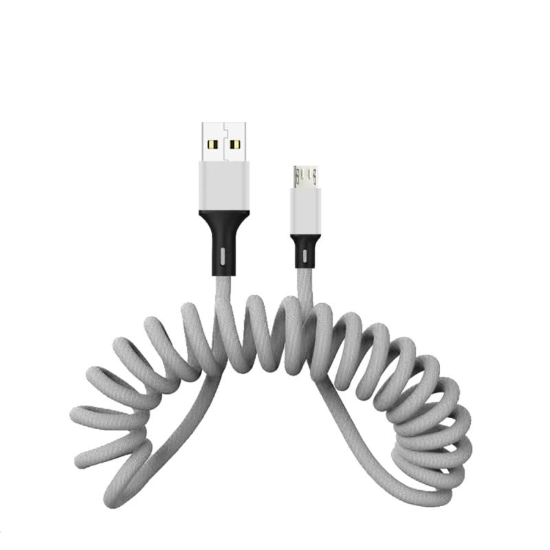 AXYO Micro USB ケーブル カールコード式 5A 急速充電 高速データ転送 充電ケーブル 約1M 長く伸びるカールケーブル 高耐久 マイクロUSB ポートのスマホ/タブレット対応 microUSBケーブル 長さ100cm