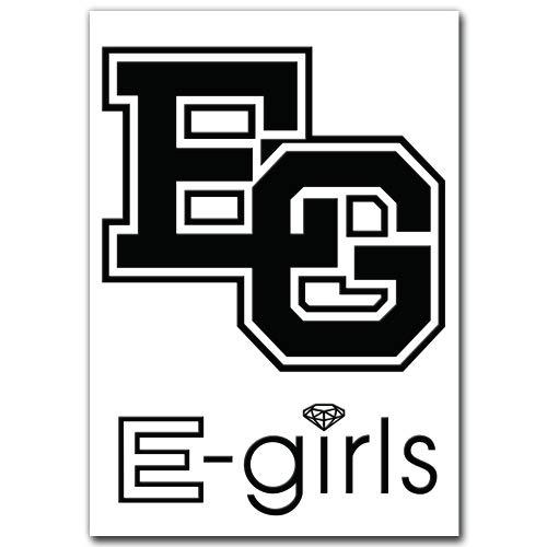 絵柄だけ残る ステッカー M 「E-girls」 黒 003B