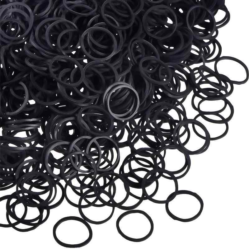 Pack of 1000 Mini Rubber Bands Black Soft Elastic Bands for Kids Hair, Braids Hair, Wedding Hairstyle and More