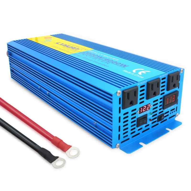 IpowerBingo インバーター 正弦波 12V 2000W 最大 4000W DC 12V（直流）AC100V（交流）変換 50HZ 60HZ 切替 カーインバーター 太陽光発電 災害対策 地震 防災用品 自動車 船 キャンプ アウトドア 緊急時で