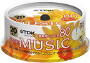 TDK 音楽用CD-R 80分 インクジェットプリンタ対応(パールカラー ワイド印刷仕様) 20枚スピンドル CD-RDE80PPX20PN