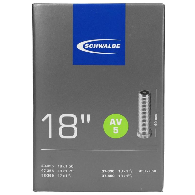 SCHWALBE(シュワルベ) 【正規品】18×1.50/1.75,17× 1 1/4用チューブ 米式 40mmバルブ 5AV