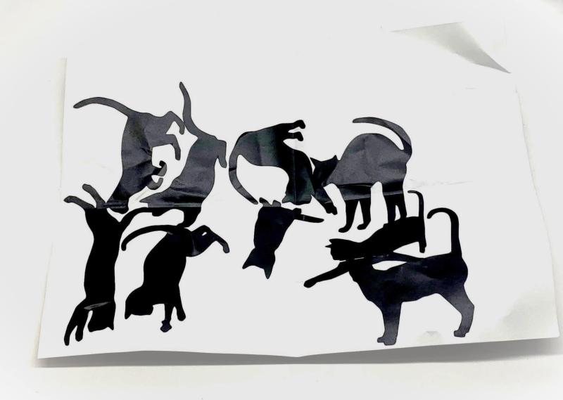 【ぴぴっと】 ウォールスッテカー 動物 ねこ 簡単 シール DIY インテリア 黒猫 9タイプ
