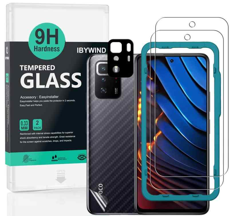 Ibywind KXtB Poco X3 GT 5G/Redmi Note 10 Pro 5G 6.6&quot; p KX ی tB 2Zbg JYve N^[t(ޗ) wʕیtBt ȒPLbgt