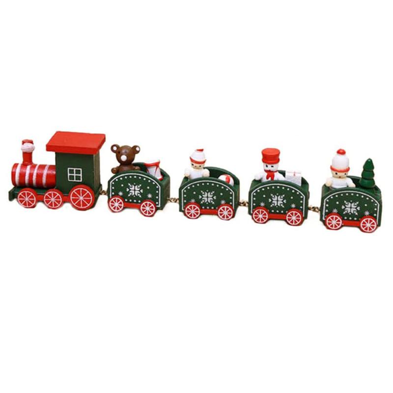 Abuqino クリスマス 飾り オーナメント 置物 サンタクロース 可愛い 列車 クリスマス プレゼント ギフト 雑貨 装飾 おもちゃ 贈り物