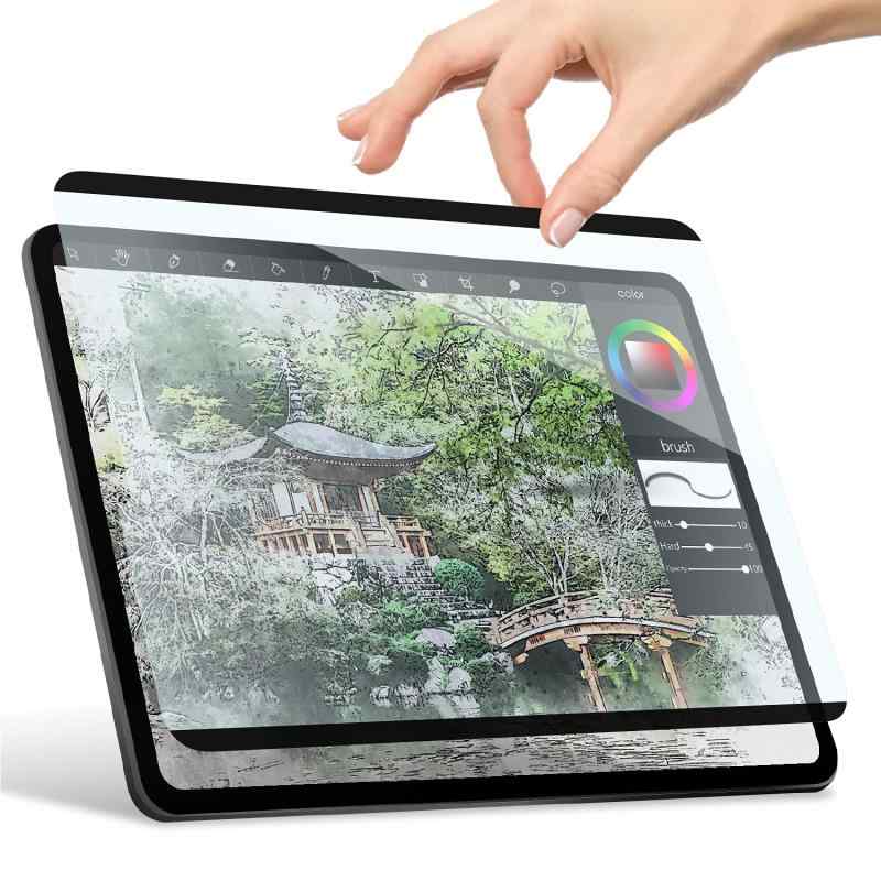 エレコム iPad 10.2 (第8世代 / 2020年)(第7世代 / 2019年) 紙のような書き心地 ペーパーテクスチャ 保護フィルム 着脱式 反射防止 ケント紙タイプ 収納ケース付き TB-A19RFLNSPLL