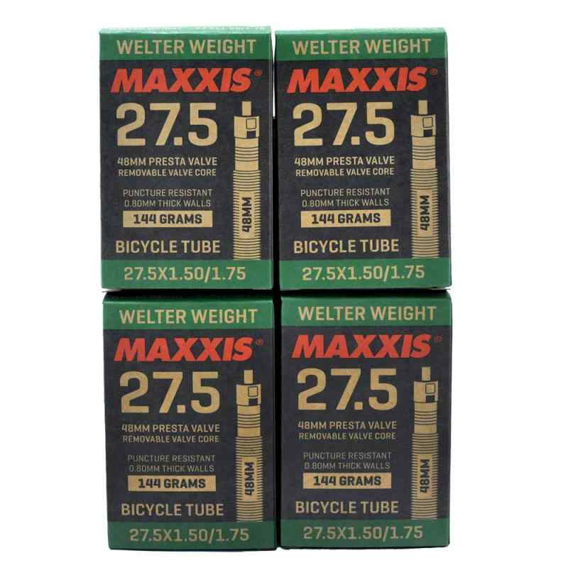 Maxxis Welter Weight 27.5 x 1.50-1.75 48mm Presta FV Bike Inner Tube, 4 Pack, STB2179-4