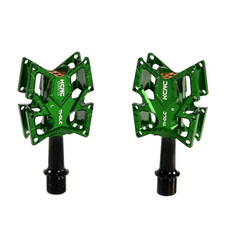 KCNC KNIFE Titanium Spindle Road Platform Pedals, Green, KPED01-TI-GR, SK2174