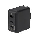 オウルテック USB PD-PPS対応 PD65W AC充電器 窒化ガリウム採用 USB Type-Cポート ＋ 18W USB Type-Aポート かしこく超速充電 ノートパソコン/スマートフォン/タブレット ブラック OEC-APD65C2A1G-BK