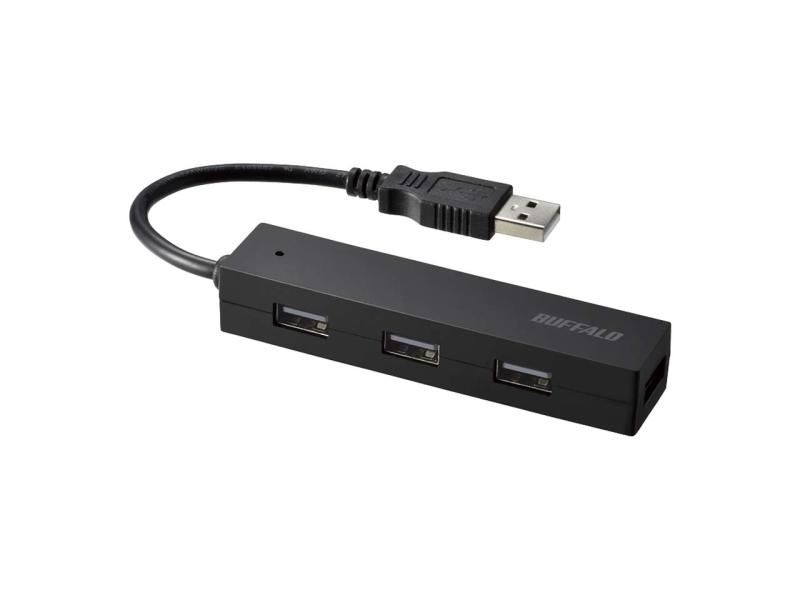バッファロー BUFFALO USB ハブ USB2.0 バスパワー 4ポート ブラック BSH4U055U2BK【Nintendo Switch/Windows/Mac対応】