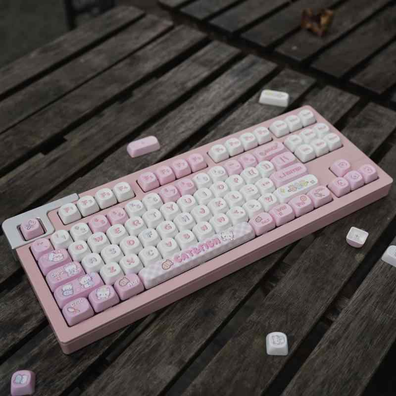 楽天ドリームストア365149 Keys アニメ 猫 MOA プロファイル キーキャップ PBT キーキャップセット 7Uスペースバー付き Gateron Kailh Cherry MX Switch メカニカルゲーミングキーボード対応