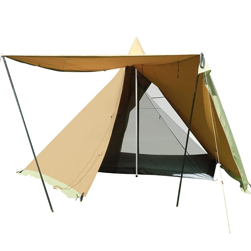 楽天ドリームストア365SoomloomテントHAPI 4P+inner tent 4.5mx4.3mx2.8m 4 人用 焚き火可 ポリコットンTC ファイアプレイス メッシュインナーと窓 通気性/遮熱性/耐火性/耐水性優れ アウトドア キャンプ&ハイキング