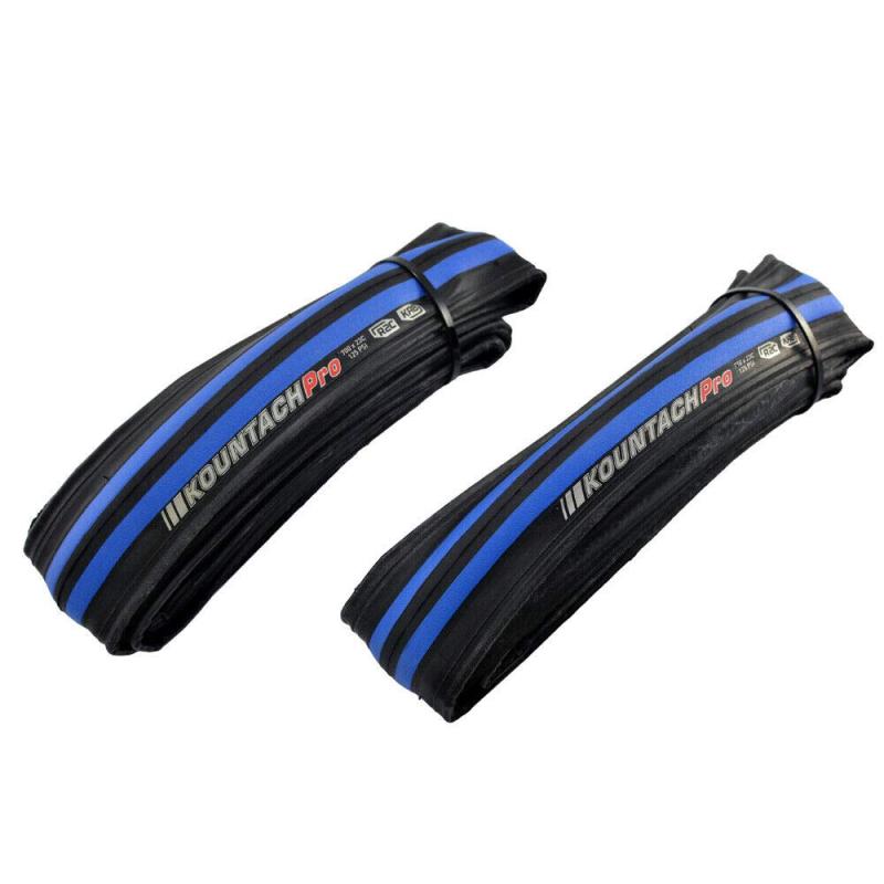 KENDA Kountach K1092 700 x 23C Road Bike Bicycle Folding Tire Tyre, Black and Blue, 2 Tire, KD2002