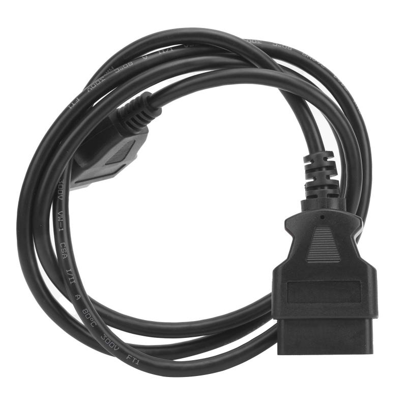 OBD診断ケーブル, Qiilu OBD2 Diagnostic Cable Extension Line 16Pin to 16Pin OBD2 Male to Female Extension Cable DC 12V (1.5m/4.9ft, Black)