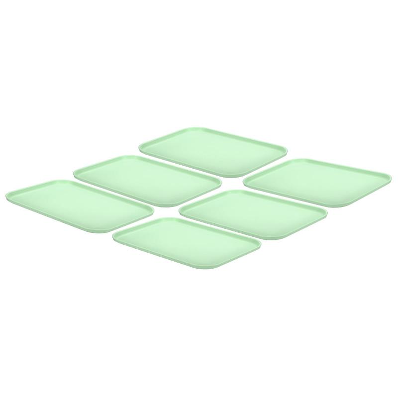 楽天ドリームストア365PATIKIL プラスチック製 ファーストフード用トレイ 6個 31 x 22.5 cm 再利用可能 長方形 カフェテリア用大皿 パーティー キッチン レストラン用 ライト緑