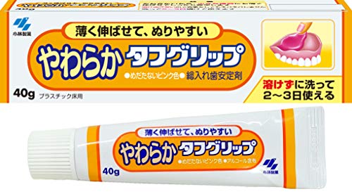 やわらかタフグリップ 総入れ歯安定剤 歯ぐきになじむピンク色 40g