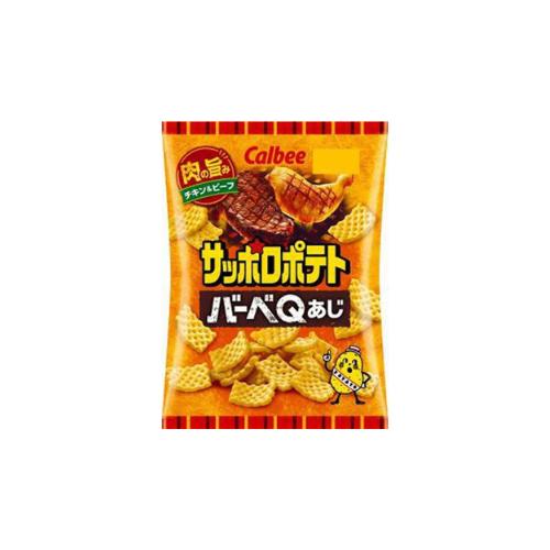 1974年に発売した肉を生地に練り込んだ業界初のスナックです。 じゃがいも＋チキン＆ビーフをじっくり煮込んだスープを生地に練り込んで、時間をかけて丁寧に作りました。肉の旨みがしっかり、大人も楽しめる味わいです。見た目にも楽しいアミアミの形状...