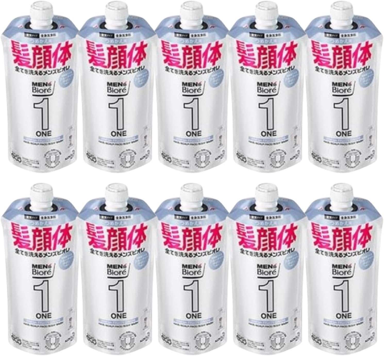 メンズビオレ ONE オールインワン全身洗浄料 フルーティーサボンの香り 詰め替え 340ml 10個 8LINK