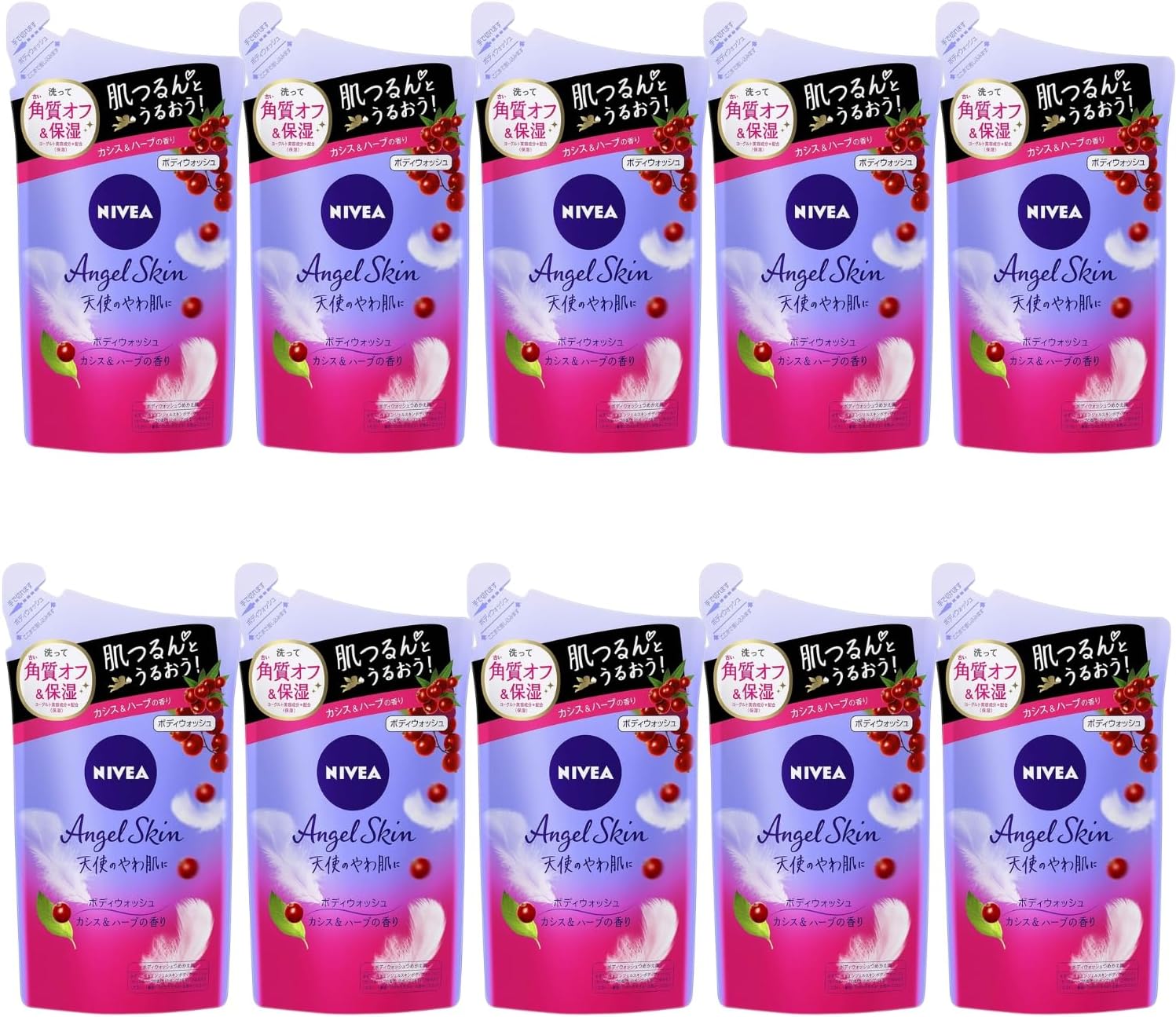 乐天商城 - ニベア エンジェル スキン ボディウォッシュ カシスハーブ香り つめかえ用 360ml 10個セット 8LINK