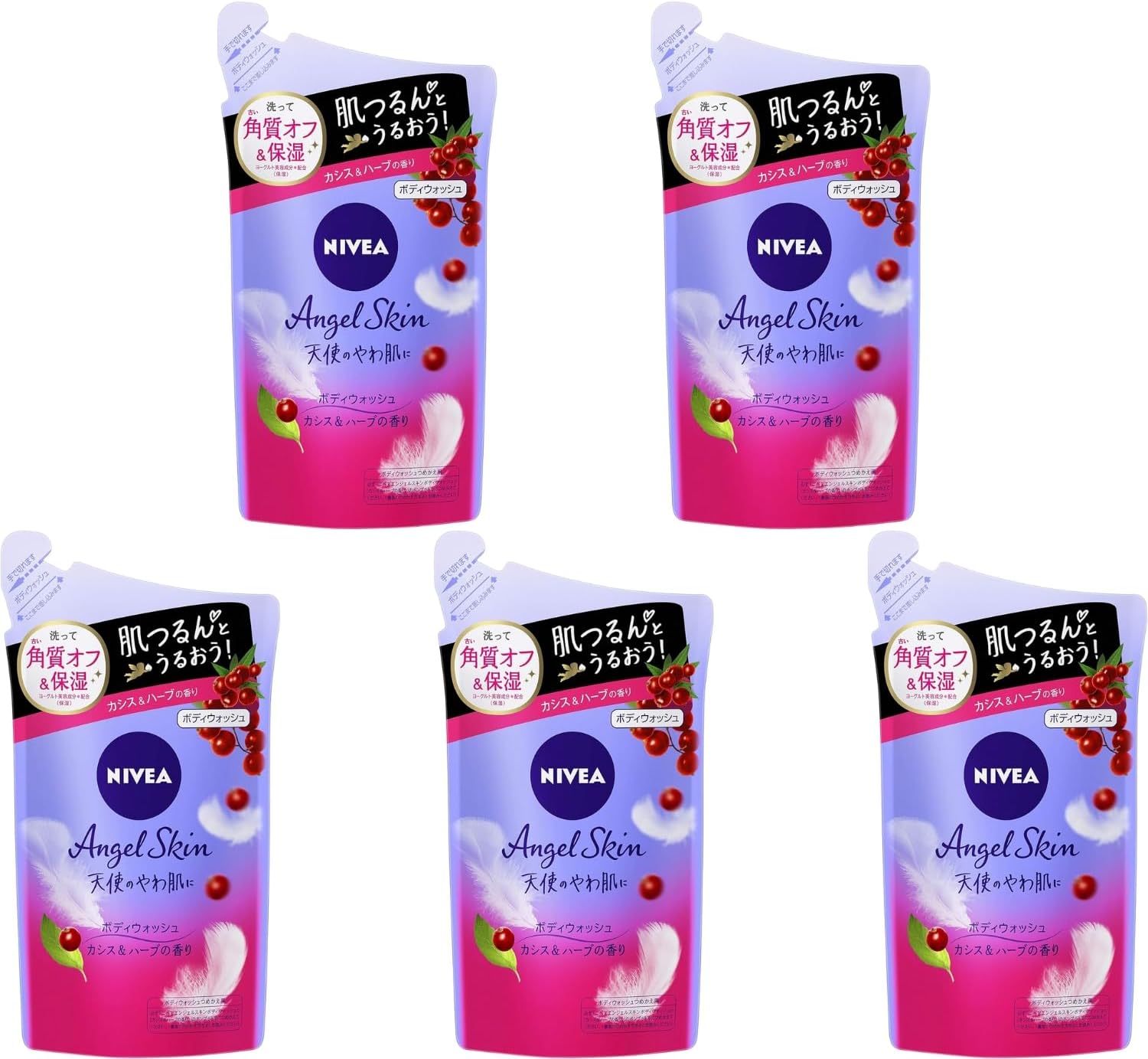 乐天商城 - ニベア エンジェル スキン ボディウォッシュ カシスハーブ香り つめかえ用 360ml 5個セット 8LINK
