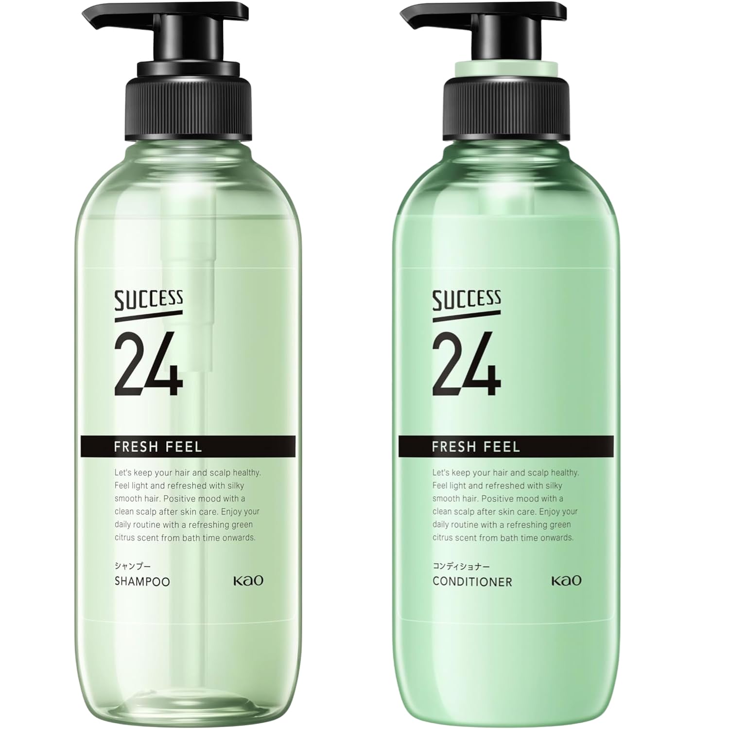 乐天商城 - 花王 サクセス24 フレッシュフィールシャンプー 本体 400ml + フレッシュフィールコンディショナー 本体 400ml 各1個セット 8LINK