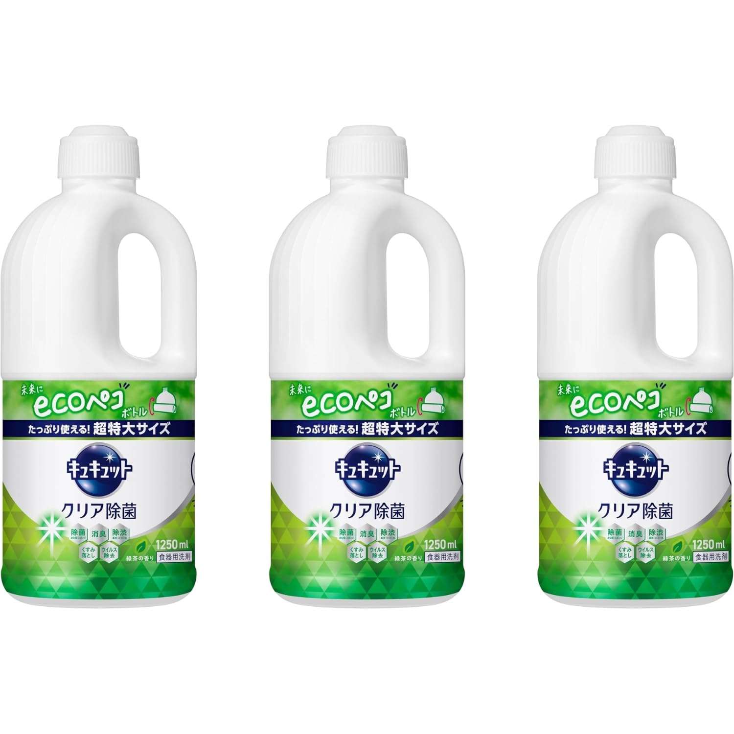花王 キュキュット 食器用洗剤 緑茶の香り 詰替え用 1250ml 3個セット 8LINK