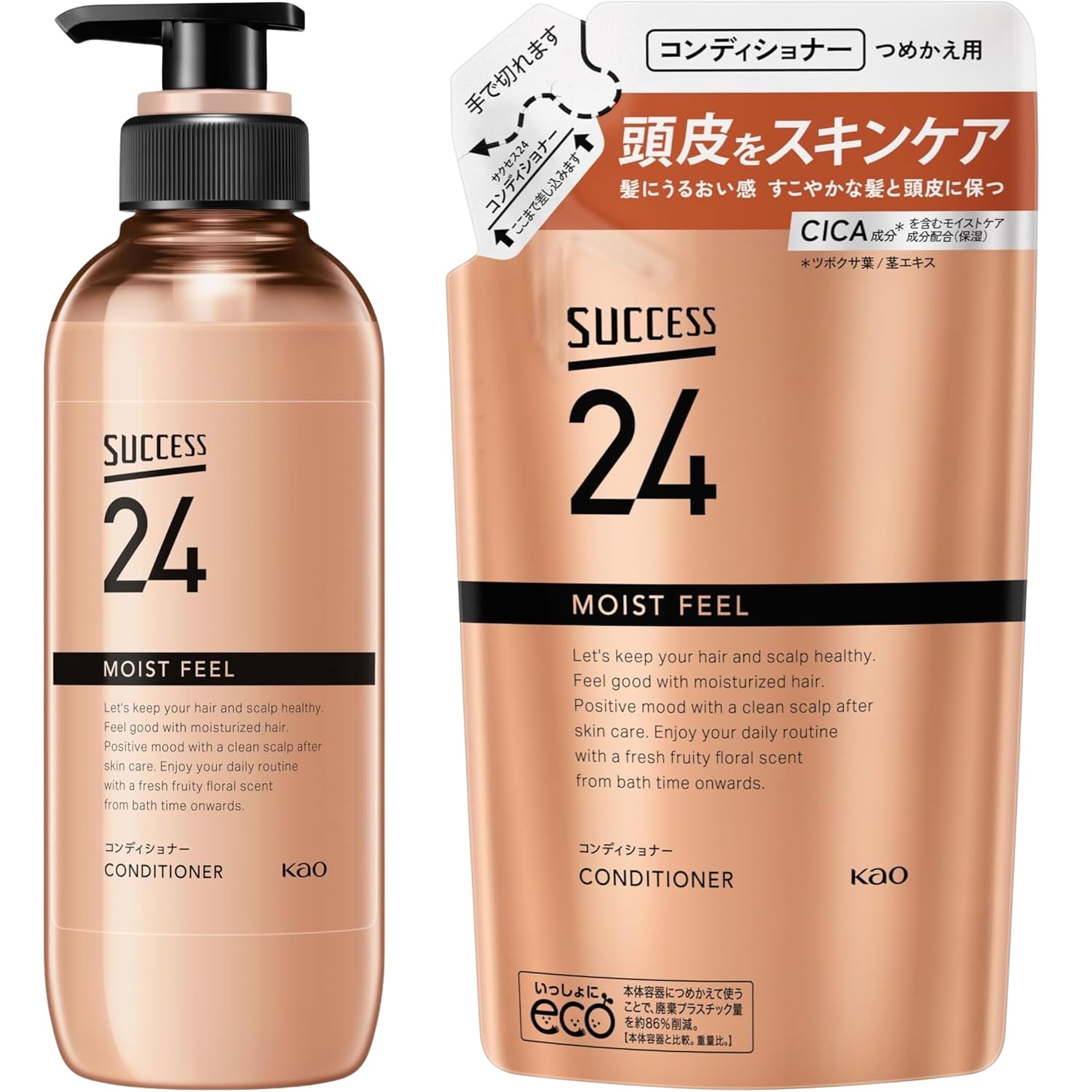 乐天商城 - 花王 サクセス24 モイストフィールコンディショナー 本体 400ml + つめかえ用 320ml 本体1個+詰め替え1個セット 8LINK