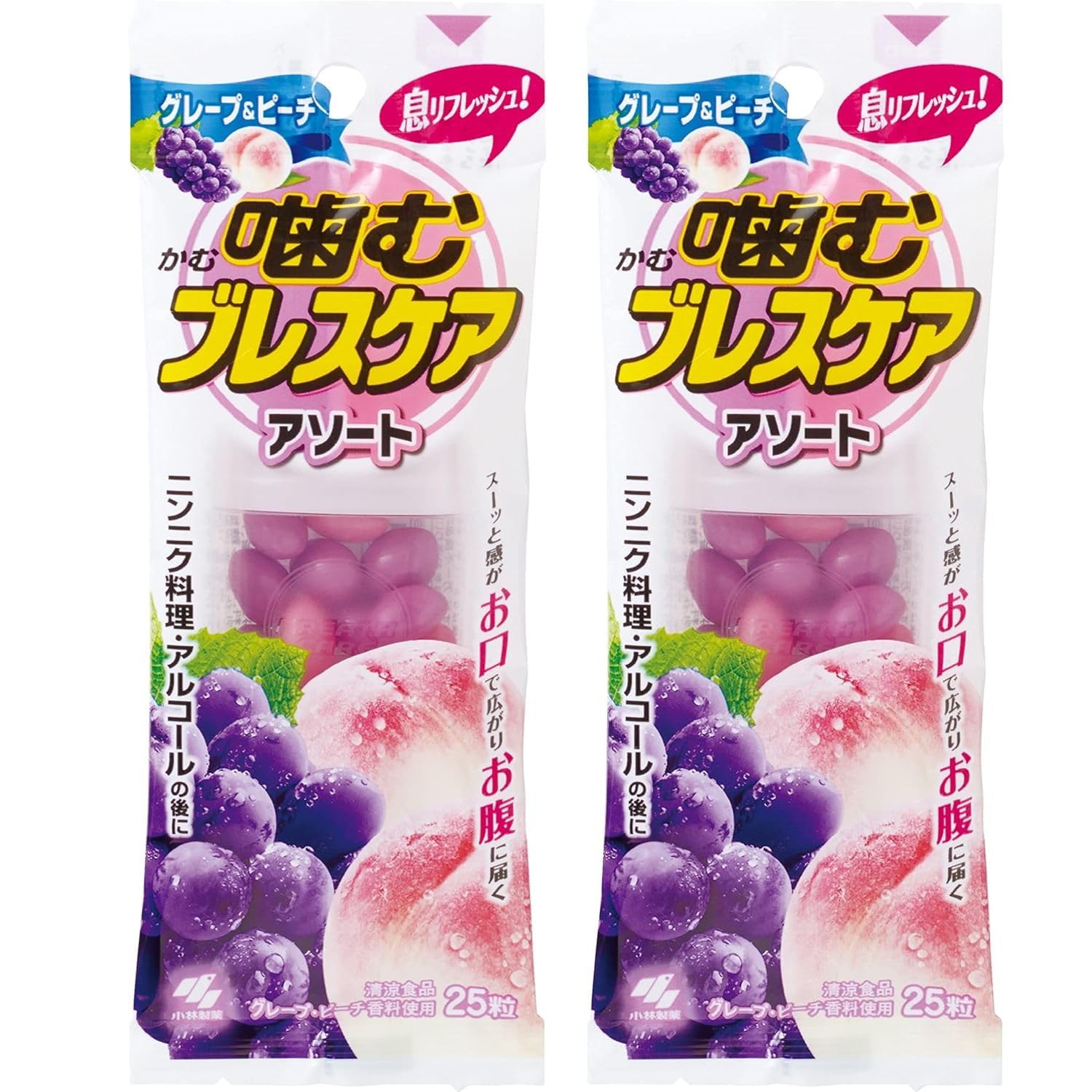 乐天商城 - 噛むブレスケア 息リフレッシュグミ 2つの味 25個 2個セット 8LINK
