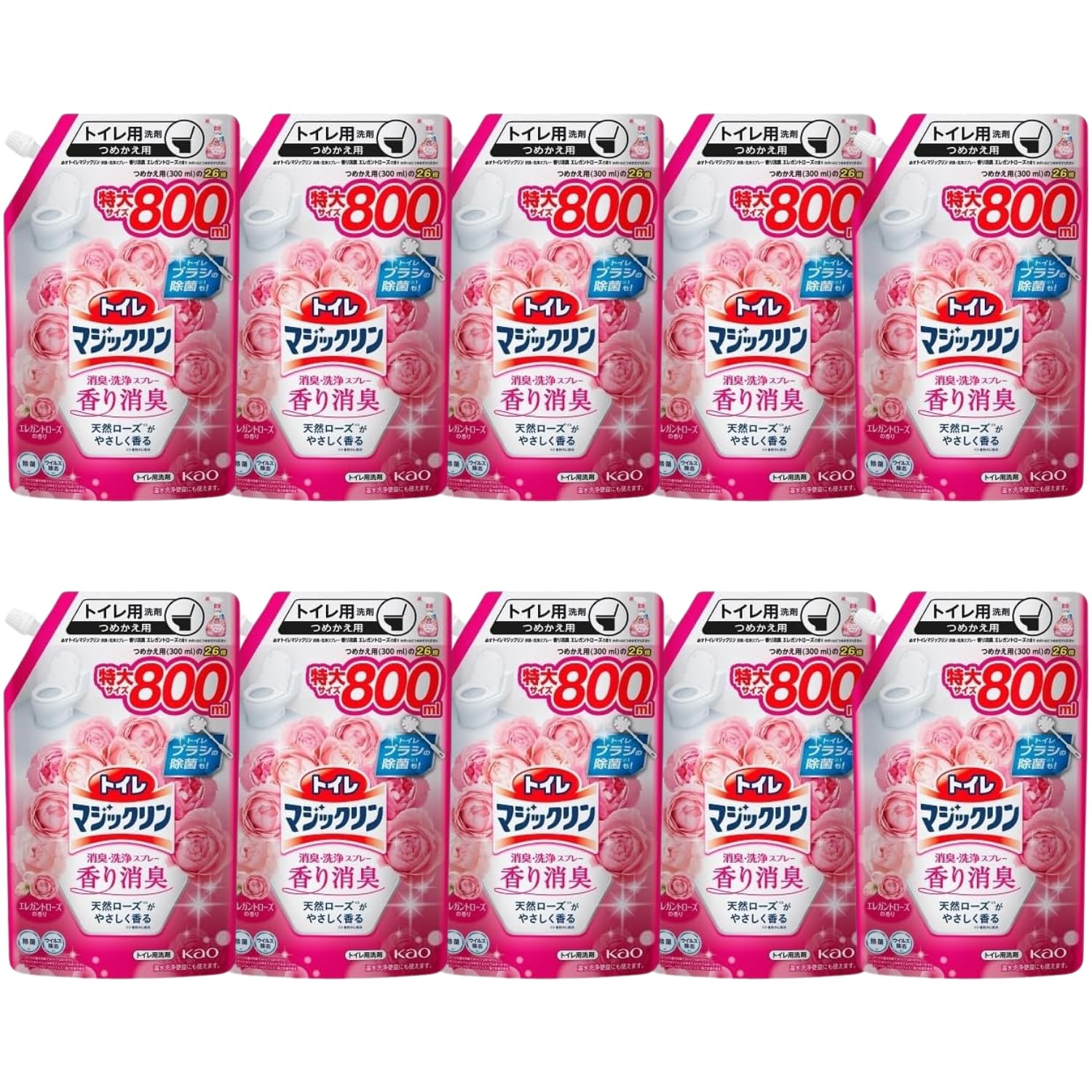 花王 トイレマジックリン スプレー香り 消臭ローズ 詰替特大 800ml 10個セット 8LINK