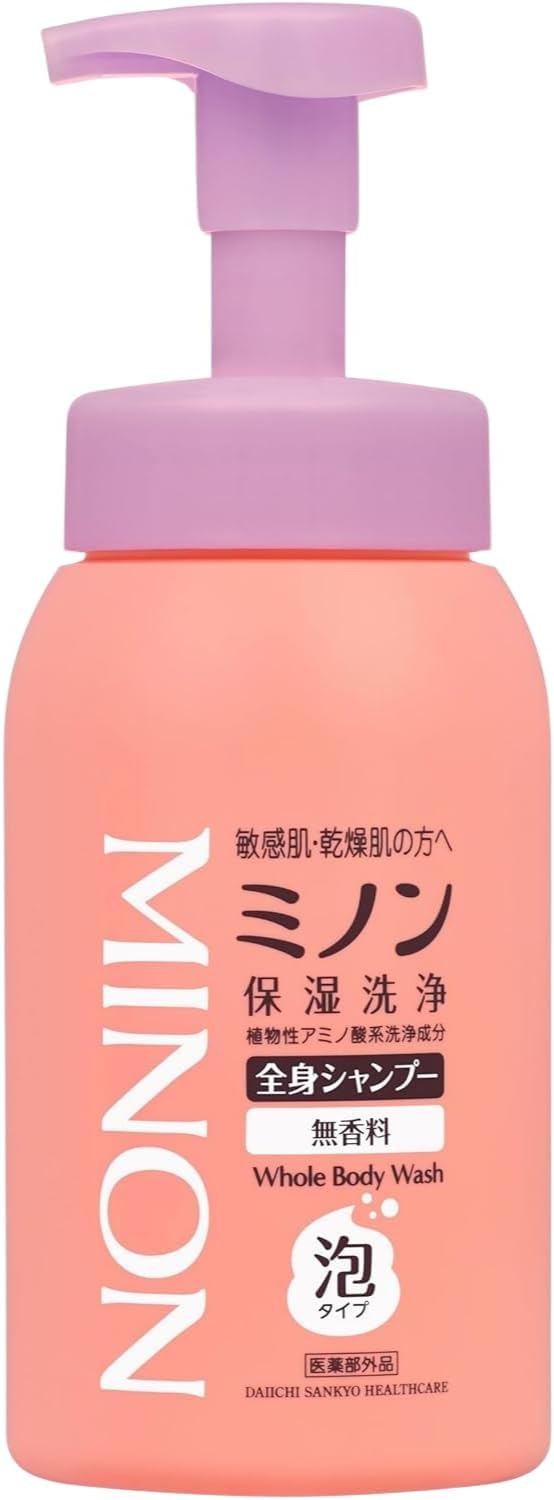乐天商城 - ミノン 全身シャンプー 泡タイプ ボディソープ 本体ボトル 500mL 8LINK 本体1個