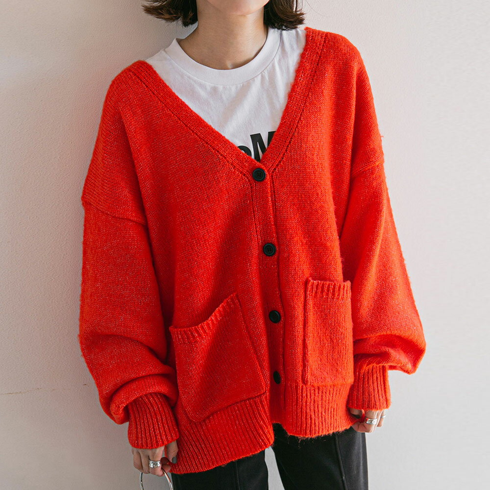 起毛モヘアタッチカーディガン レディース カーディガン 起毛 モヘア ふわふわ トップス ニット ニットトップス カーデ シンプル 軽い カラフル デイリー rectangle 大人カジュアル 上品 夢展望 REKSALEのサムネイル