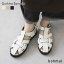 【SALE】 グルカサンダル 靴 レディース グルカ トレンド シンプル ローヒール サンダル フラットサンダル ベーシック bohmal 春 夏 ホワイト ベ...